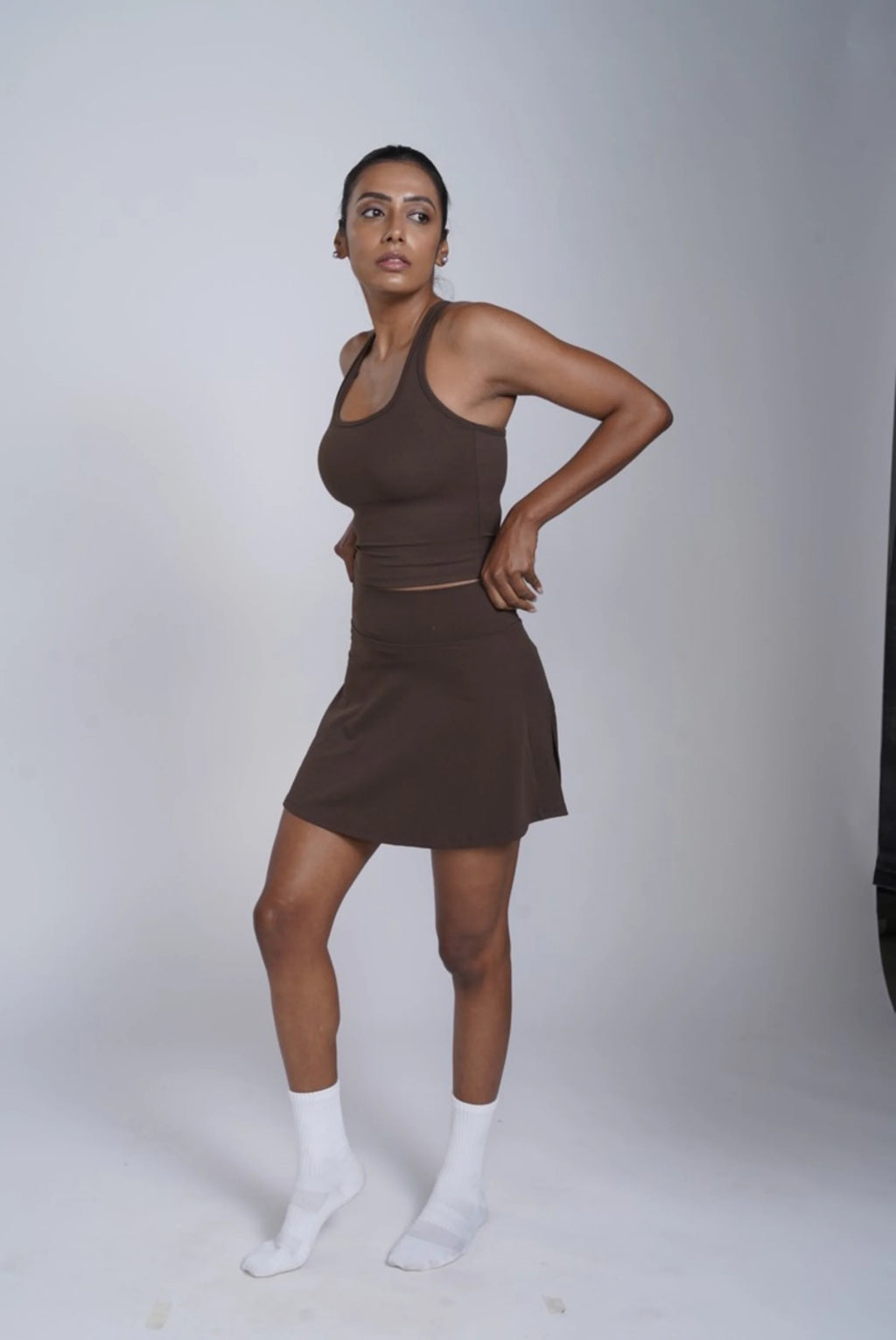 Solace Court Skirt | Walnut Brown