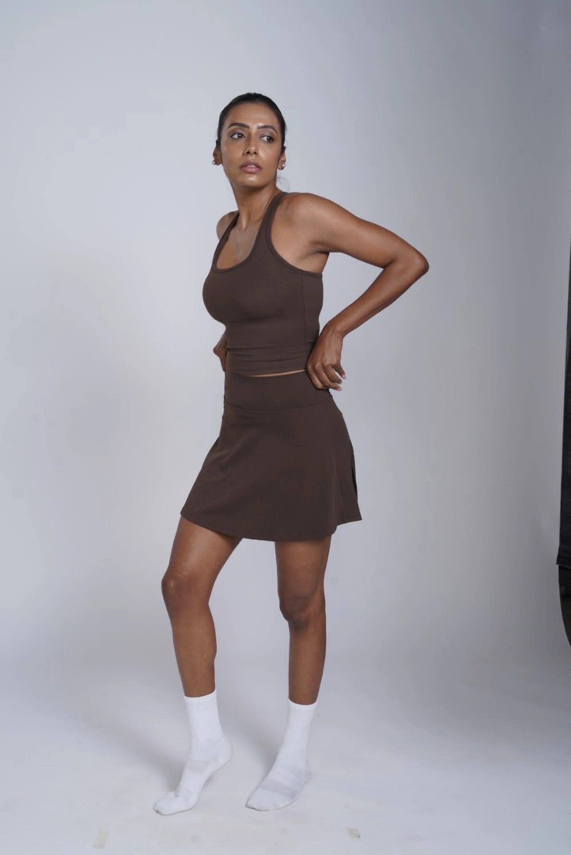 Solace Court Skirt | Walnut Brown