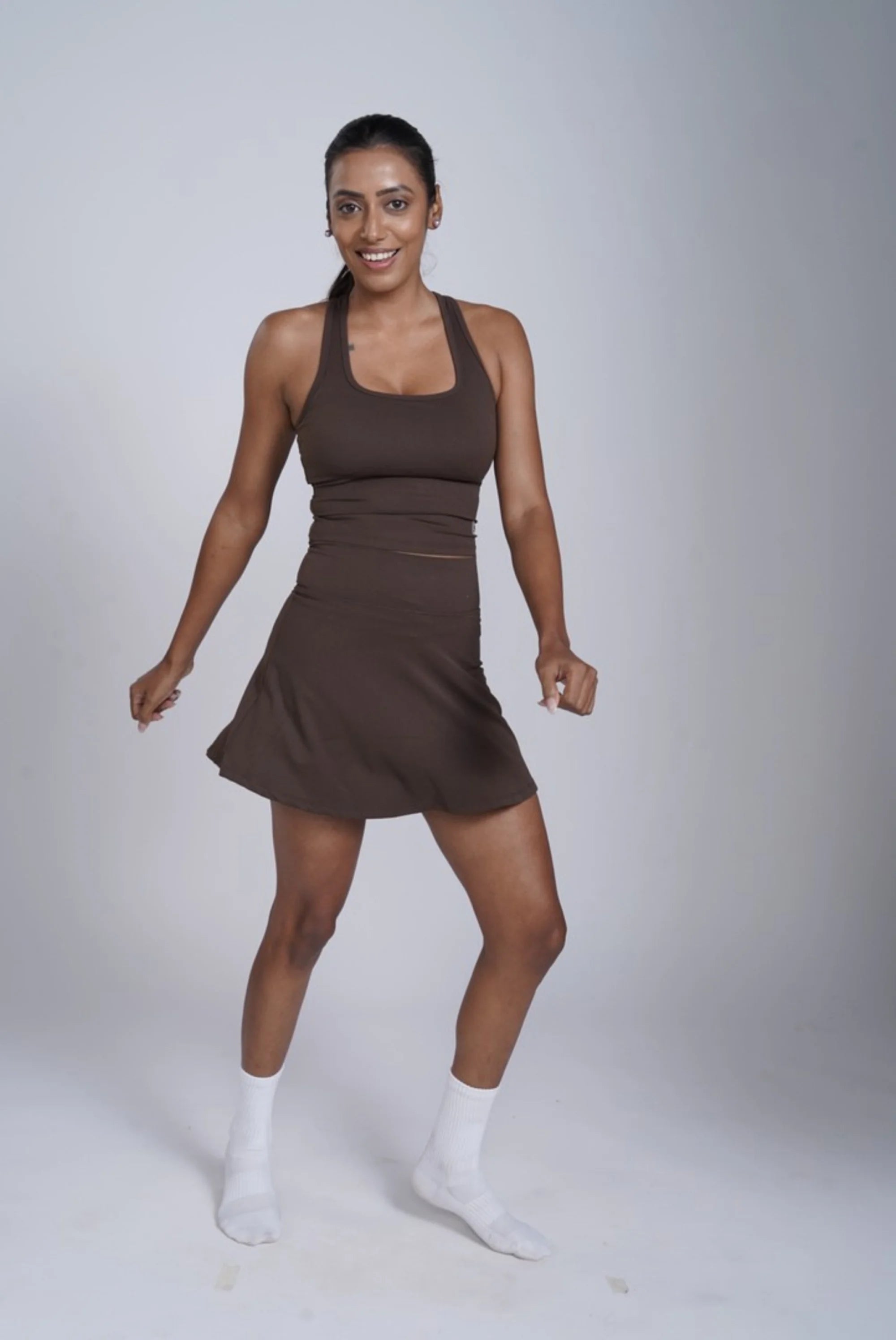 Solace Court Skirt | Walnut Brown