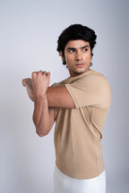 Motion Drop Tee  | Sand Brown