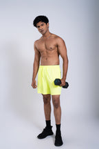 Hybrid 2Layer Shorts | Neon Green
