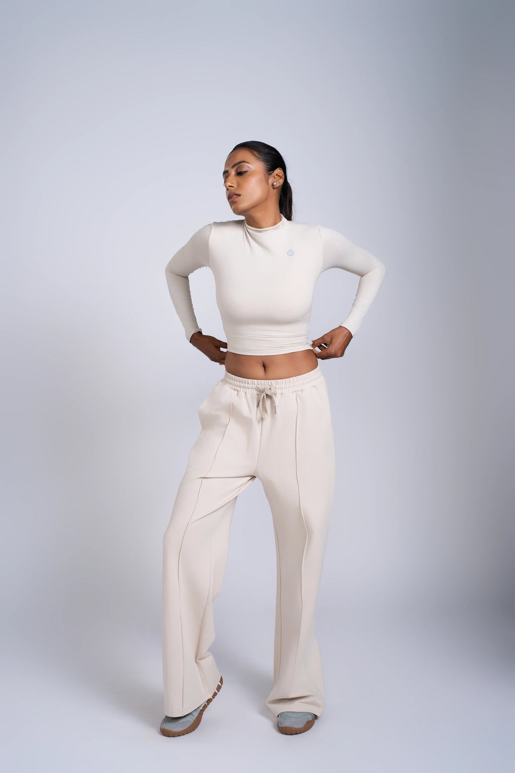 Nova Active Cotton Pants | Cream Beige