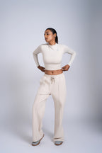Nova Active Cotton Pants | Cream Beige