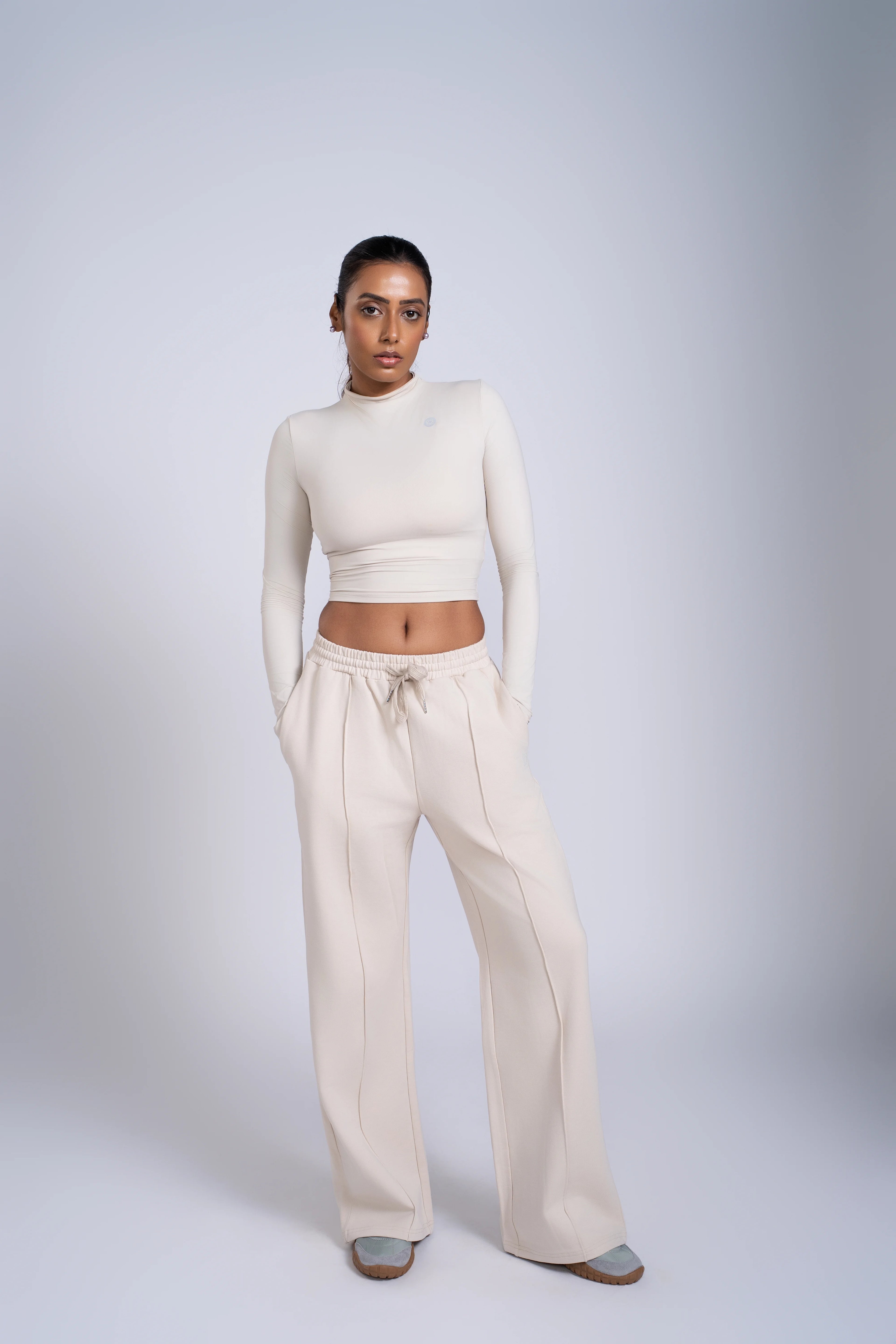 Nova Active Cotton Pants | Cream Beige