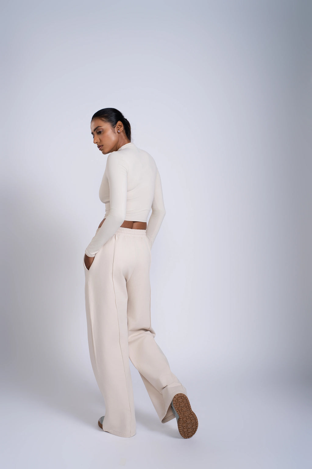 Nova Active Cotton Pants | Cream Beige