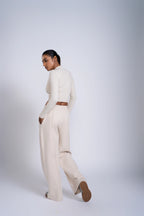 Nova Active Cotton Pants | Cream Beige